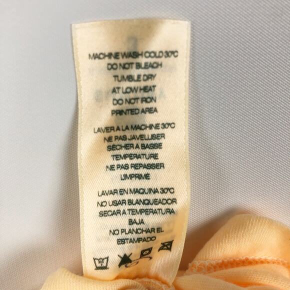 Sundry Womens T Shirt 3 Large Yellow Scoop Neck Short Sleeve Lightweight NWT - Picture 6 of 6